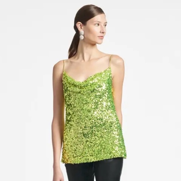 SACHIN + BABI Jesse Sequin Top In Chartreuse - Picture 1 of 3